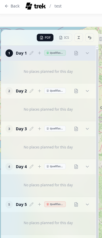 Day planner side bar with accomodation
